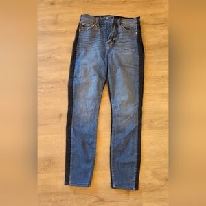 7 FOR ALL MANKIND Two-tone Black and Blue Skinny Jeans, Size 26